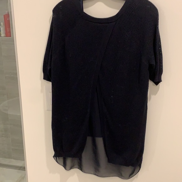 Navy Blue Hi Low Sweater - Picture 2 of 7